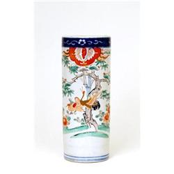 Meiji Japanese Imari Vase w Crane Flower  #1673641