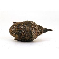 19C Thai Tibetan Bronze Buddha Head #1673671