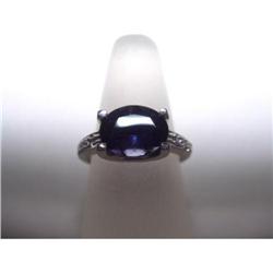 Estate Designer Iolite Diamond White Gold Ring #1673689