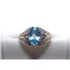 Image 1 : Estate Designer Blue Topaz Diamond Ring Gold #1673690