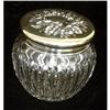 Image 1 : Antique Sterling Silver & Crystal Powder Jar #1674053