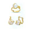 Image 1 : 14K Gold Ring and Earrings Set #1687229