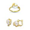 Image 1 : 14K Gold Ring and Earrings Set #1687232