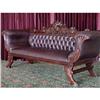 Image 1 : FRENCH VICTORIAN CLEOPATRA LEATHER LIBRARY SOFA#1687773