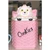 Image 1 : McCoy Cat in a Pink Basket Cookie Jar #1700258