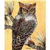 Image 1 : ORIG REVERSE PAINTING ON GLASS OWL #1700417