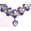 Image 1 : VINTAGE CObalt ENAMEL DECO  necklace #1700582