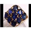 Image 1 : 9 sapphire large setting Vintage GOLD RING #1700593