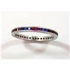 Image 1 : Platinum Band with Ruby and Sapphire  #1700716