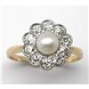 Image 1 : Edwardian Pearl and Diamond Cluster Ring #1700723