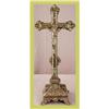 Image 1 : French Religious Crucifix Standing Ornate Fleur#1774329