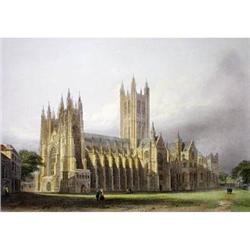 Etching Topographical/Maps Canterbury Cathedral#1774561