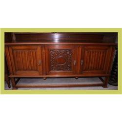 French Mission Sideboard Carved Linen Fold Oak #1774711