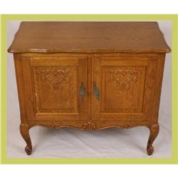 French Louis XV Cabinet Carved Oak Cupboard #1774721