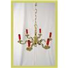 Image 1 : Lighting Chandelier Brass 6-Arm Red #1774896
