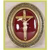 Image 1 : Antique French Religious Crucifix Framed Convex#1774913