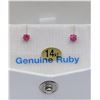Image 1 : White Gold & Genuine Ruby Stud Earrings
