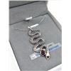 Image 2 : Sterling Silver With Genuine Garnet "Serpent" Pendant