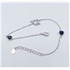 Image 2 : Sterling Silver Genuine Blue Sapphire & Cubic Zirconia Heart Bracelet