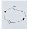 Image 3 : Sterling Silver Genuine Blue Sapphire & Cubic Zirconia Heart Bracelet