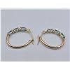 Image 3 : Yellow Gold Genuine Blue Topaz Hoop Earrings