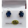 Image 1 : Yellow Gold Genuine Blue Sapphire Earrings
