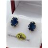 Image 2 : Yellow Gold Genuine Blue Sapphire Earrings