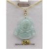Image 1 : Yellow Gold Genuine Jadeite "Smiling Buddha" Pendant