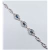 Image 2 : Sterling Silver Genuine Blue Topaz & Cubic Zirconia Bracelet