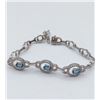 Image 3 : Sterling Silver Genuine Blue Topaz & Cubic Zirconia Bracelet