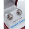 Image 2 : Sterling Silver Diamond Earrings