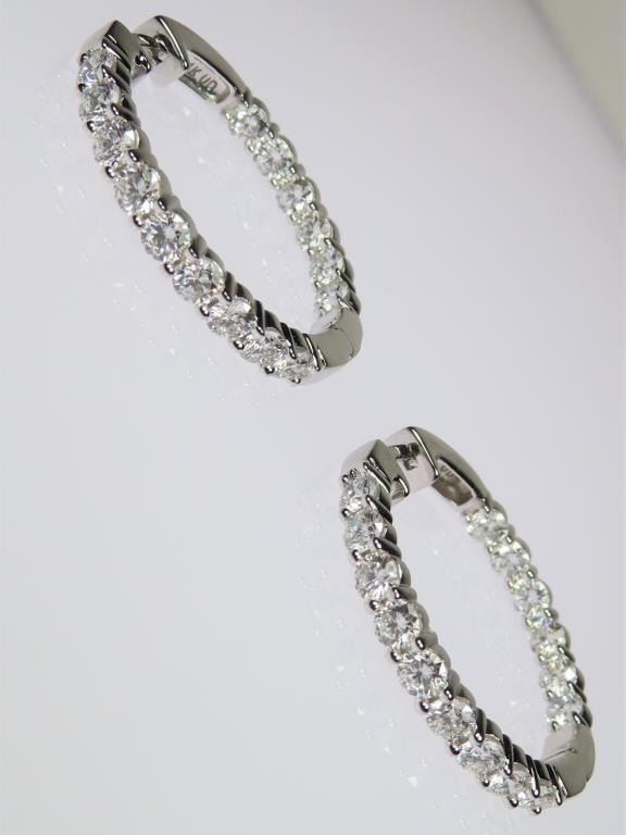 STUNNING Extra Fine Diamond Loop design Earrings