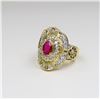 Image 2 : Estate Quality Vivid Red Ruby and Diamond Ring