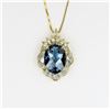 Image 1 : Magnificent 18 karat London Blue Topaz and Diamond