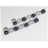 Image 3 : Striking Blue Sapphire and Diamond Earrings