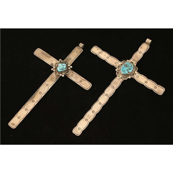 Lot of (2) Mexican Cross Pendants