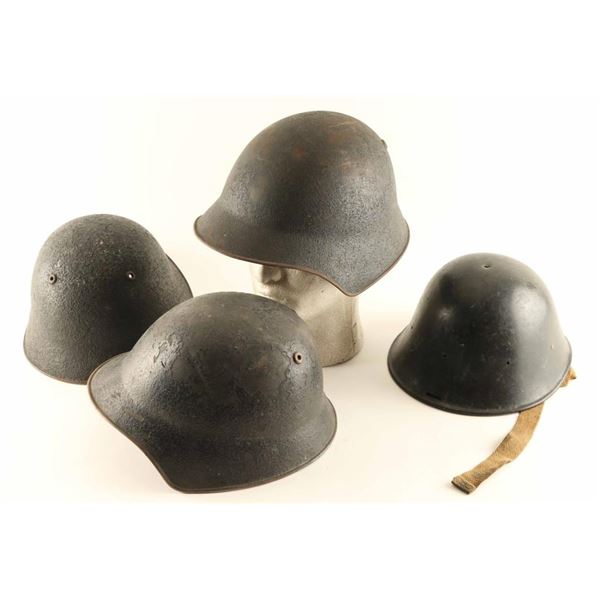 Lot of 4 WWII Dutch Helmets