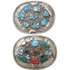 Image 1 : Lot of 2 Turquoise Western Belt Buckles