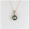 Image 1 : Elegant Black Pearl and Diamond Pendant