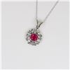 Image 2 : Beautiful Natural Ruby and Diamond Pendant