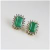 Image 2 : Wonderful Classic Emerald and Diamond Earrings
