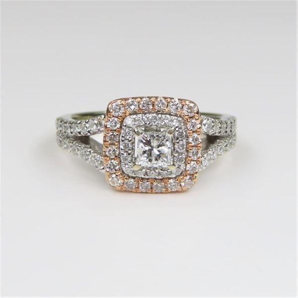 Radiant Rose and White Gold Diamond Ring