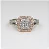 Image 1 : Radiant Rose and White Gold Diamond Ring