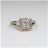Image 2 : Radiant Rose and White Gold Diamond Ring