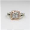 Image 3 : Radiant Rose and White Gold Diamond Ring