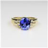 Image 1 : Extra Vibrant Tanzanite and Diamond Ring