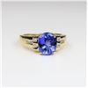 Image 2 : Extra Vibrant Tanzanite and Diamond Ring