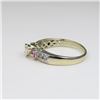 Image 3 : Radiant Diamond and Pink Sapphire Ring