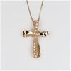 Image 1 : Graceful Rose Gold Diamond Cross Pendant
