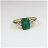 Image 2 : Beautiful Classic Emerald and Diamond Ring